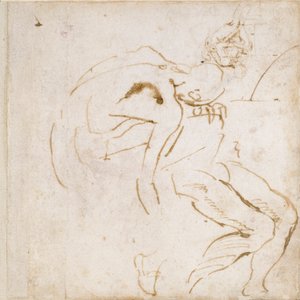 Két részleges ábratanulmány, c1490-1560 alkotó: Michelangelo Buonarroti
