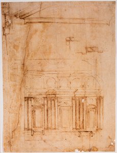 Fali prospektus a Laurentian szünethez alkotó: Michelangelo Buonarroti