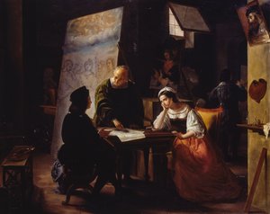 Raphael műtermében alkotó: Michelangelo Fumagalli