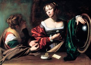 Márta és Mária Magdolna, c. 1598 alkotó: Michelangelo Merisi Caravaggio