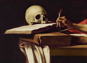 Saint Jerome, writing (detail from painting 64912) alkotó: Michelangelo Merisi Caravaggio