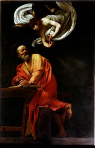Szent Mathieu és az angyal (Festmény alkotó: Michelangelo Merisi da Caravaggio