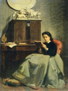 Feleségolvasó: Michele Gordigiani (1830-1909), olaj, vászon, 45x34 cm
