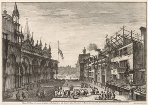 Velence látképe: Piazzetta S. Basso alkotó: Michele Marieschi