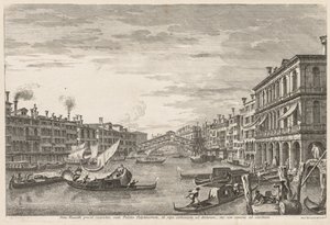 Velence látképe: Rialto, 1741. alkotó: Michele Marieschi
