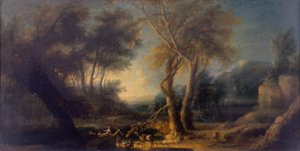 Sziklás táj, 1730 körül (olaj, vászon) alkotó: Michele Pagano