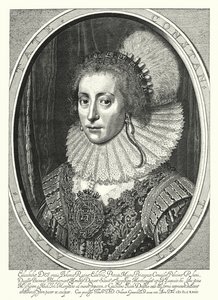 Erzsébet Stuart, Cseh királynője (metszet) alkotó: Michiel Jansz. van (after) Miereveld