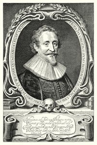 Hugo Grotius, holland jogtudós, teológus; filozófus és szerző (metszet) alkotó: Michiel Jansz. van (after) Miereveld