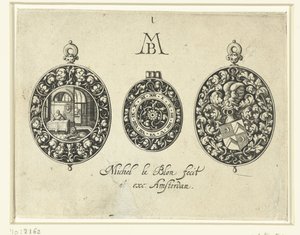 Két óraház és egy számlap, 1620-26 körül alkotó: Michiel Le Blon