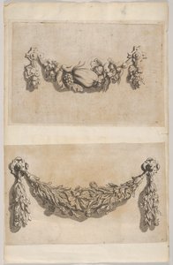 Tervezés egy füzérhez a „Különféle új festmények, II. rész” című filmből Verscheide Nieuwe Festonnen, tw ..., 1694. alkotó: Michiel Mosyn