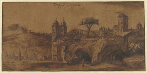 Kilátás az SS Trinità dei Monti-ra Rómában alkotó: Michiel van Overbeek