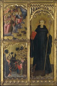 Szent Giles Krisztussal győzedelmeskedik a Sátán és az Apostolok Küldetésén, kb. 1408. alkotó: Miguel Alcaniz