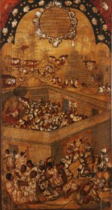 Mexikó hódítása, VII. panel, 1696-1715 körül (festés fára)