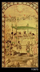 Mexikó meghódítása: Hernando Cortes (1485-1547) elrendeli a hajók megsemmisítését, és 1520-ban találkozik Montezuma nagyköveteivel (1466-1520)