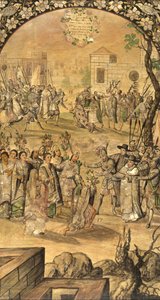 Hernan Cortes par Gonzalez, Miguel és Juan Mexikó meghódítása (aktív 17. század vége). Olaj, fa, méret: 97x53