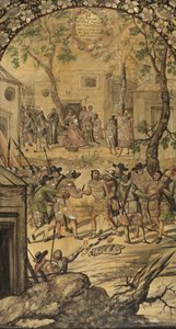 Hernan Cortes par Gonzalez, Miguel és Juan Mexikó meghódítása (aktív 17. század vége). Olaj, fa, méret: 97x53