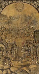 Hernan Cortes par Gonzalez, Miguel és Juan Mexikó meghódítása (aktív 17. század vége).