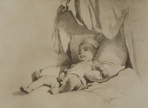 Baba alszik az ágyon