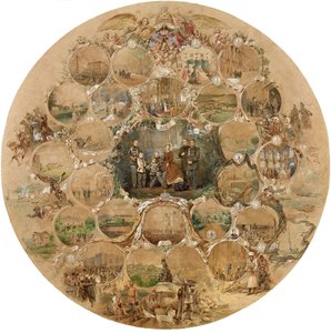 Kompozíció II. Sándor császár ezüstlakodalmának megünnepléséhez, 1866 alkotó: Mihaly von Zichy