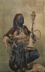 Núbiai vízipipával, 1862