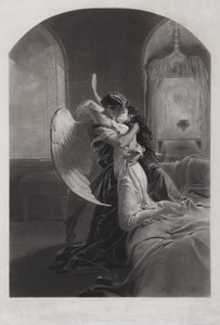 Tamara és Démon. Illusztráció Mihail Lermontov A démon című verséhez, c. 1880