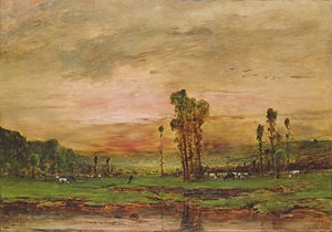 Esti táj egy marhacsordával Jouy-en-Josas közelében, 1881