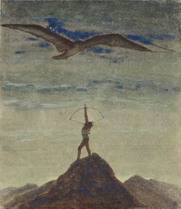A Nyilas jegye (A "Zodiákus" ciklusból) par Ciurlionis, Mikalojus Konstantinas (1875-1911). Tempera papíron, méret: 35,3x30,1