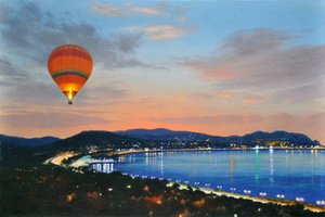 Éjszakai repülés, 2016 (olaj, vászon) alkotó: Mike Briscoe