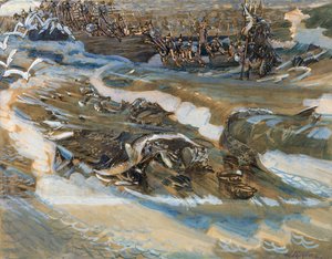 Illusztráció A. Puskin Saltan cár meséjéhez, 1901 alkotó: Mikhail Aleksandrovich Vrubel