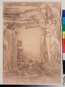 Illustration pour le poeme de Alexandre Pouchkine próféta (1799-1837) (Puskin Próféta című versének illusztrációja) - Mihail Alekszandrovics Vrubel (Vrubel) rajza (1856-1910), szangvinikus papíron alkotó: Mikhail Aleksandrovich Vrubel