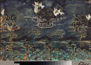 Nenuphars (nimfeák) (vízi virágok) - Mihail Alekszandrovics Vrubel (Vrubel) (1856-1910) munkája, akvarell és gouache papíron, orosz művészet 19-20. század, szecesszió - Állami Múzeum Abramtsevo Estate, Moszkva alkotó: Mikhail Aleksandrovich Vrubel