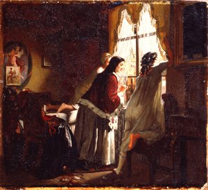 Illusztráció a Tambov-pénztáros felesége M. Lermontov után című vershez, 1862 alkotó: Mikhail Petrovich Klodt Baron