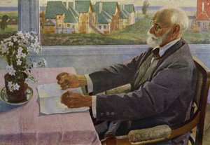 Ivan Pavlov orosz fiziológus portréja (színes litó) alkotó: Mikhail Vasilievich Nesterov