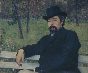Nyikolaj Alekszandrovics Jarosenko festő portréja 1846-1898, 1897 alkotó: Mikhail Vasilievich Nesterov