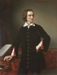 Liszt Ferenc (1811-1886) magyar zeneszerző és zongoraművész portréja - Liszt Ferenc portréja - Barabás Miklós (1810-1898) festménye 1847 Magyar Nemzeti Múzeum, Budapest
