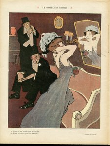 Illusztráció: Vadasz Miklós (1884-1927) Le Rire, 07/03/08 - Bérbeadási szerződés - Prostitúció, Belső építészet