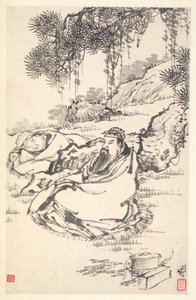 Lu Tong és szolga, 1788. alkotó: Min Zhen