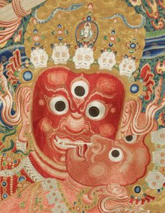 Részlet a császári hímzett selyem thangkából alkotó: Ming Dynasty Chinese School
