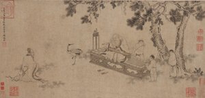 Laozi átadja a Daodejinget (tinta papíron)