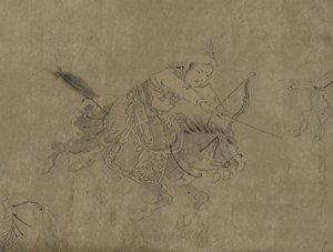Cai Wenji fogsága, 14-15. század (tinta papíron)
