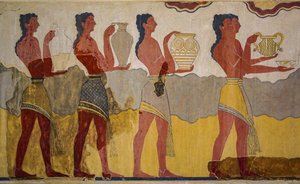 A körmeneti freskó rekonstrukciója alkotó: Minoan