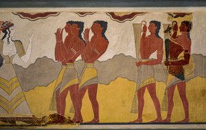 A felvonulási freskó rekonstrukciója alkotó: Minoan