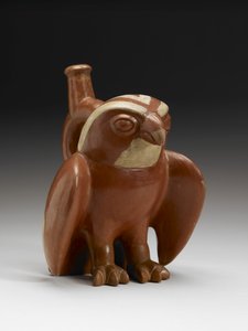 Hawk Vessel, i.sz. 200-450 (cserépedény csúszdával) alkotó: Moche Moche