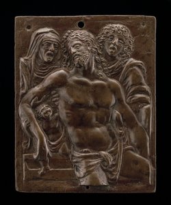 A halott Krisztus a Szűz és Szent János által támogatott, 1513 vagy korábban. alkotó: Moderno