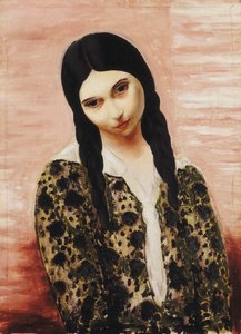 Lány ül a matracon; Jeune Fille assis aix Nattes alkotó: Moise Kisling