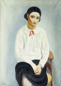 Nő fehér blúzban; Femme au Chemisier Blanc alkotó: Moise Kisling