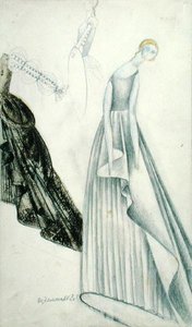 Desdemona Giuseppe Verdi (1831-1901) „Otello” című operájából (színes ceruza papíron) alkotó: Moisei Zeligovich Levin