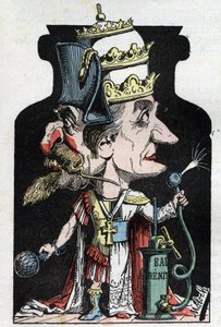 Az 1801-es Allegorie du Concordat (VII. Pius és Bonaparte jele), amelyet Moloch jelképez, mint kompressziós eszközt III. Napóleonnal és a pápával.