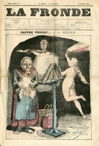 A „La Fronde (1869-1870)” borítója, 7. szám, színes szatirikus alkotó: Moloch