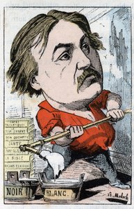 Gustave Dore, 1832-1883-as karikaturista és metsző portréja a Touchatout „Le Trombinoscope”-jában, B. Moloch karikatúrája 1882-ből (1849-1909). Magángyűjtemény. alkotó: Moloch